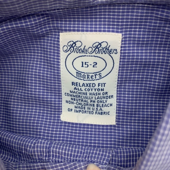 Brooks Brothers Blue Relaxed Fit Button Down Shirt size 15-2 - Picture 2 of 2